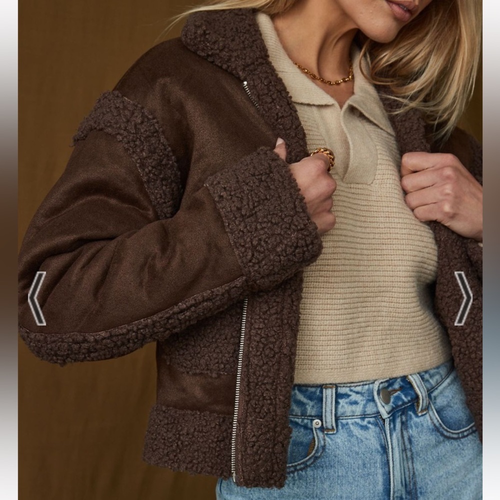 12th Tribe Blame It Brown Sherpa Jacket
